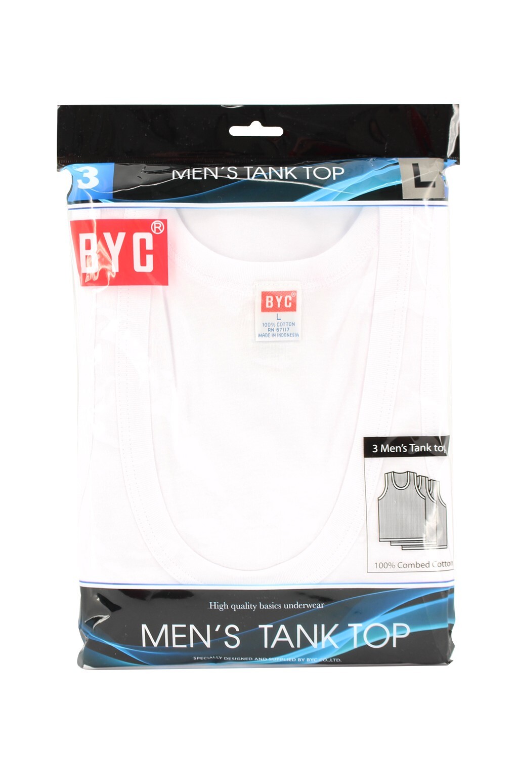 BYC Men’s White 100% Cotton Undershirts Tank Top A Shirts Pack of 3 pc MT01