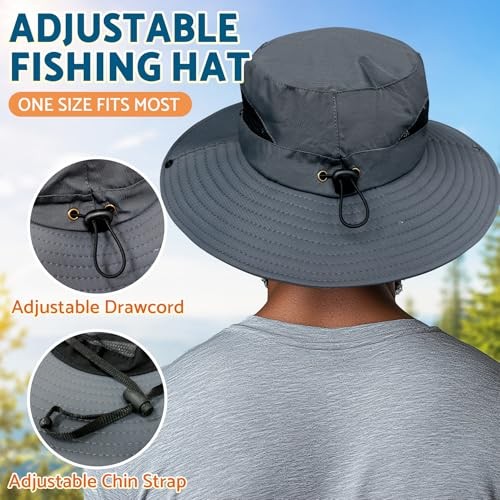 Sun Hat UPF 50+ Wide Brim Bucket Hat Fishing Hiking Beach Outdoor Unisex