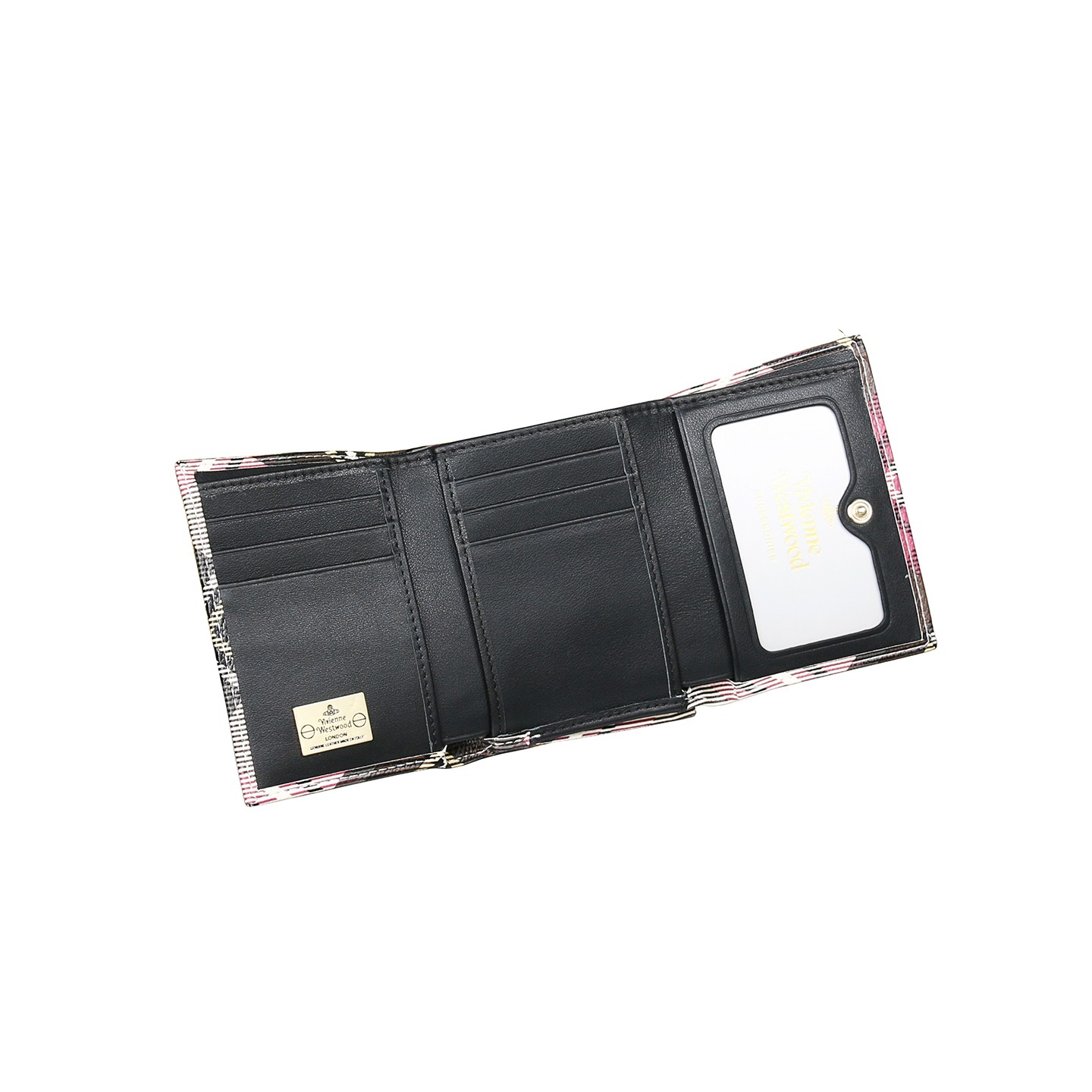 Vivienne Westwood Gamaguchi Trifold Wallet checked pattern 11cm × 9cm × 3cm