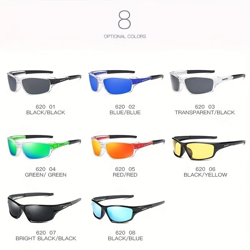 DUBERY Polarized Night Vision Sunglasses Men Wome Sports Driving Glasses Outdoor