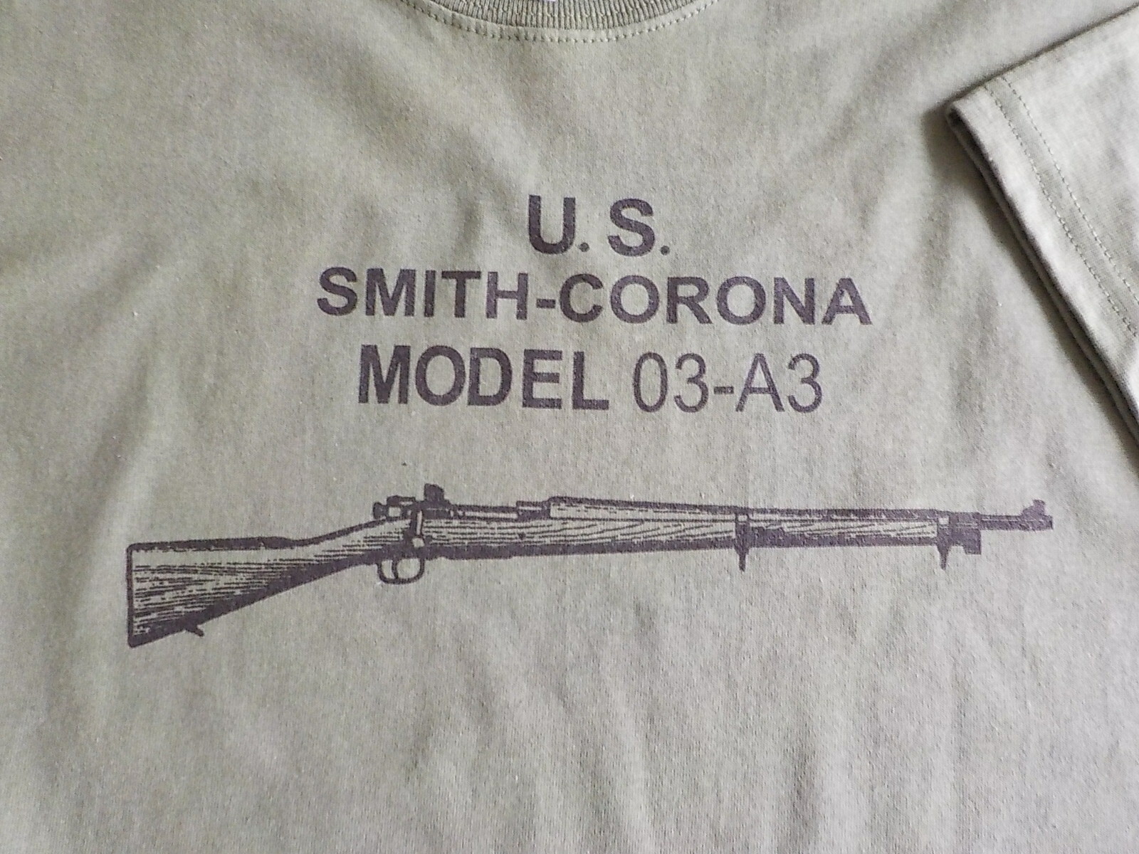 Smith Corona 1903A3 T Shirt Olive Drab Silk Screen $19.99 and up FREE SHIP