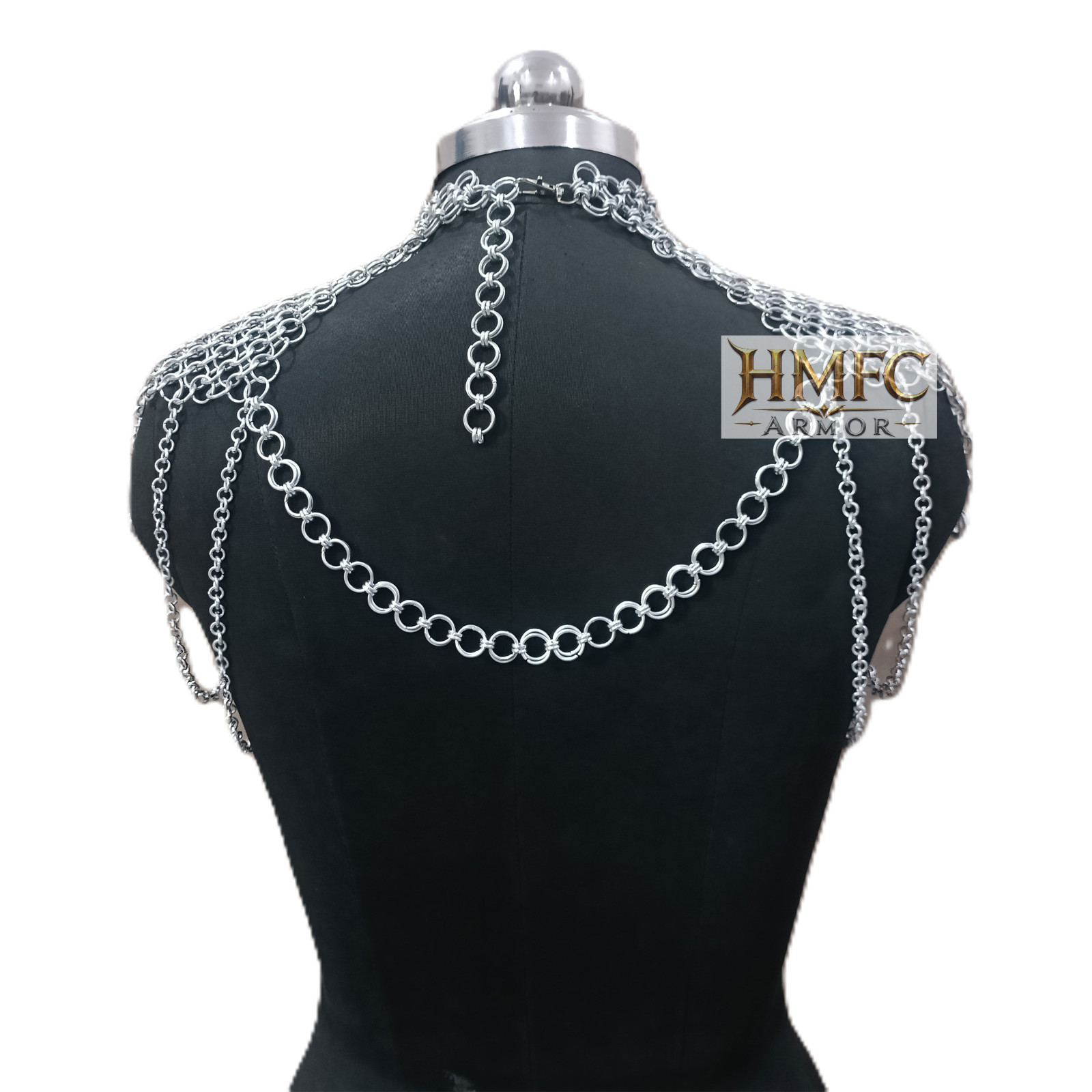 Medieval Chainmail Collar Aluminum Gothic Necklace Women Halloween LARP Costume