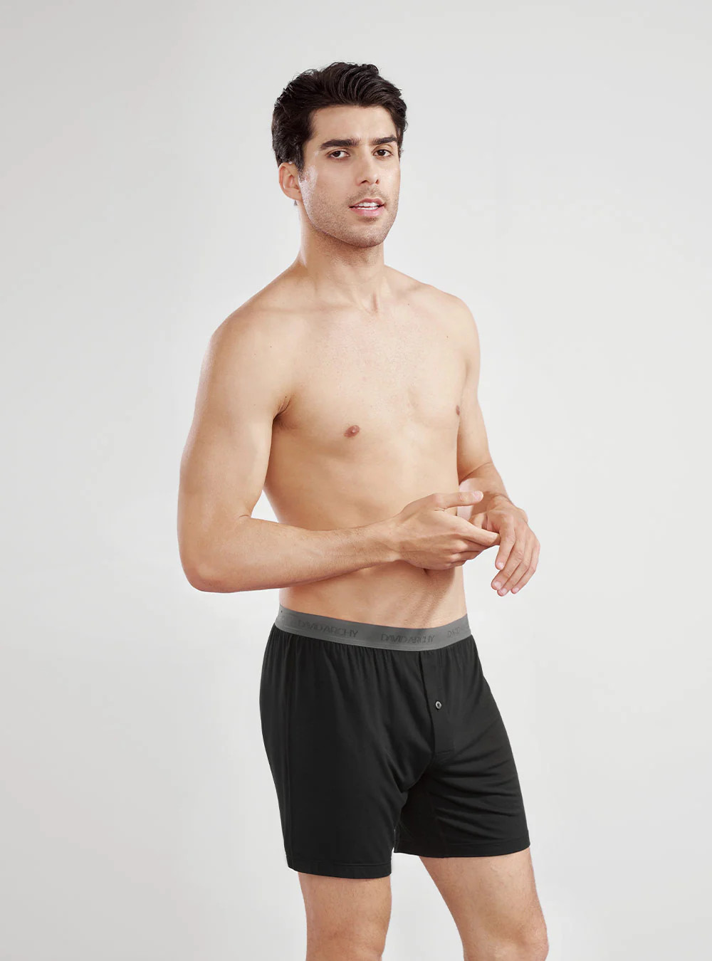 3 Pack David Archy Men’s Bamboo Rayon Boxers, Breathable Shorts with Button Fly