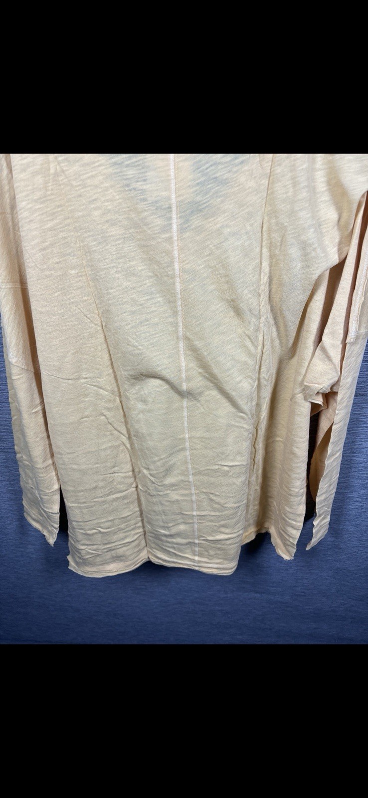 NEW Free People Women’s On My Mind V-Neck Long Sleeve Shirt Camel/Yellow Size M