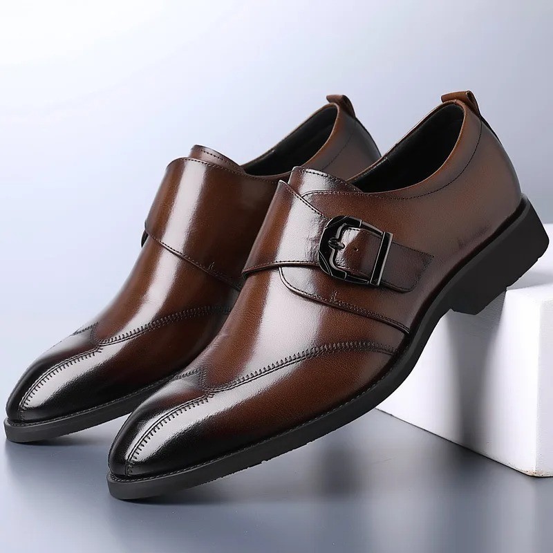 Men’s Business Oxford Dress Shoes Formal Leather Loafers Hasp Closure Shoes