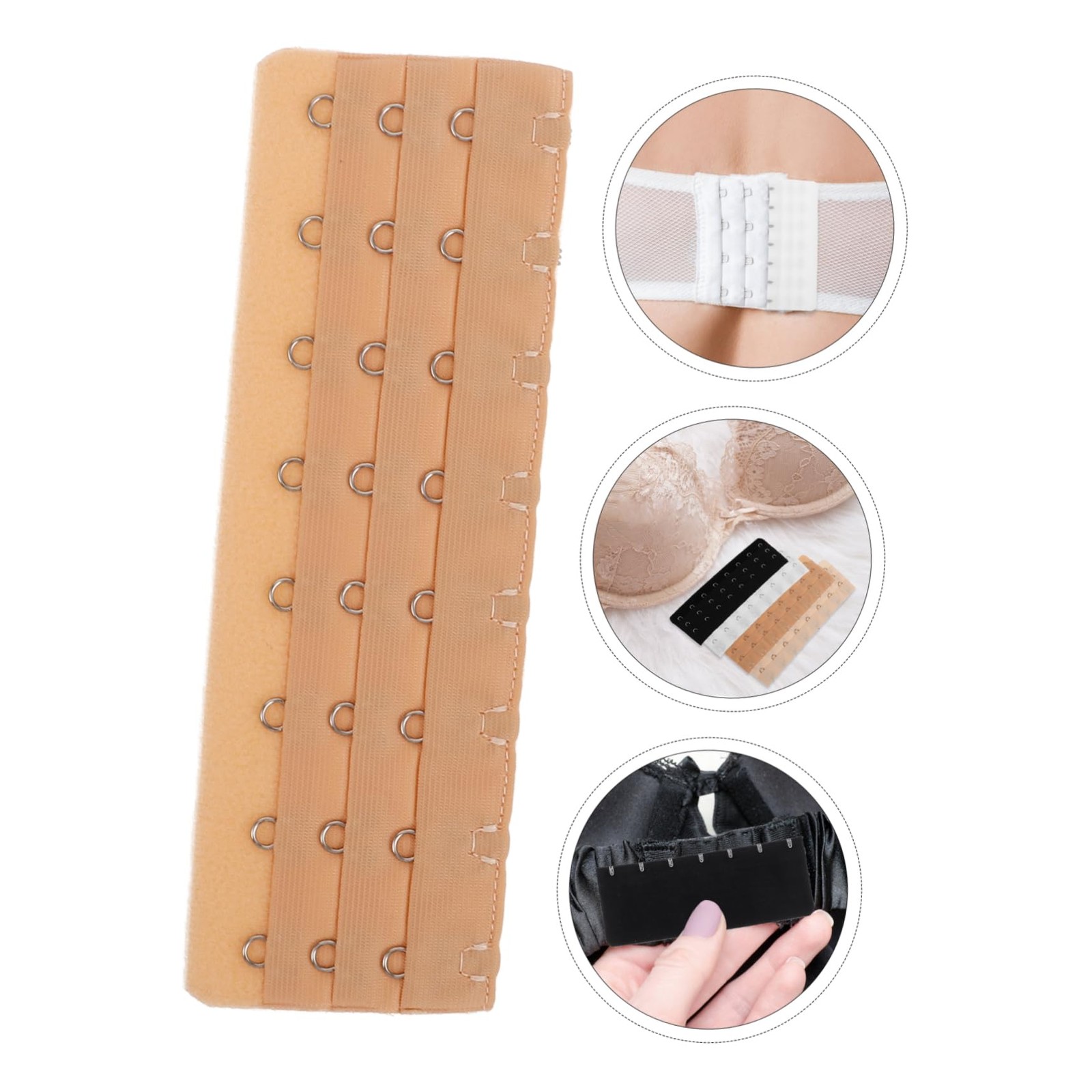 Elastic Bra Band Extender Bra Hook Extension Set 8 Hooks for Adjustable Corset
