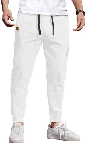 Coofandy Pants Cargo Solid Mens Casual Joggers Elastic Drawstring Chino Hiking