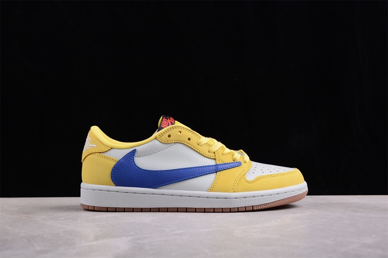 US Size 7-12 Men’s Travis Scott x Jordan 1 Low OG “Canary Yellow” Sneakers