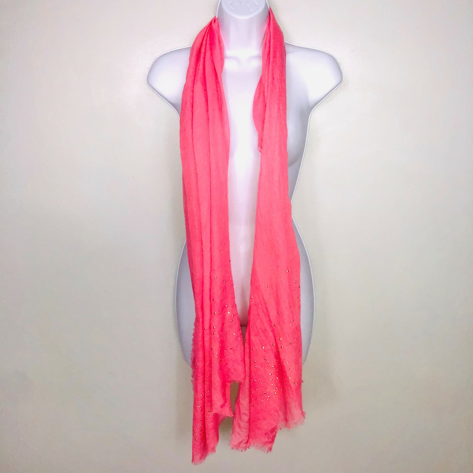 2 Chic Women Scarf Oversized Pink Silver Studded Multifunctional Y2K Revival NEW