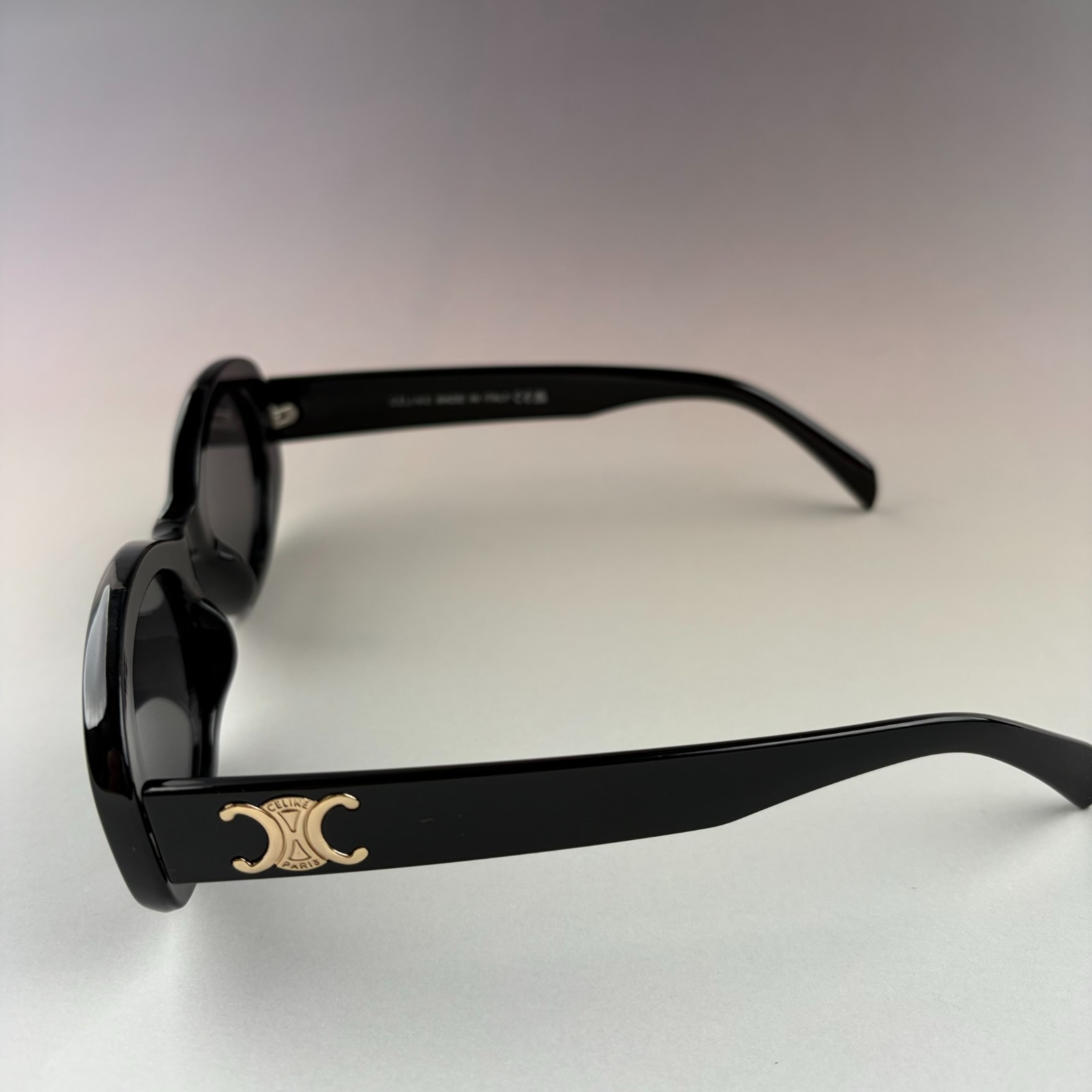 New In Box – Celine Triomphe Oval Women Sunglasses Black Designer Summer Travel