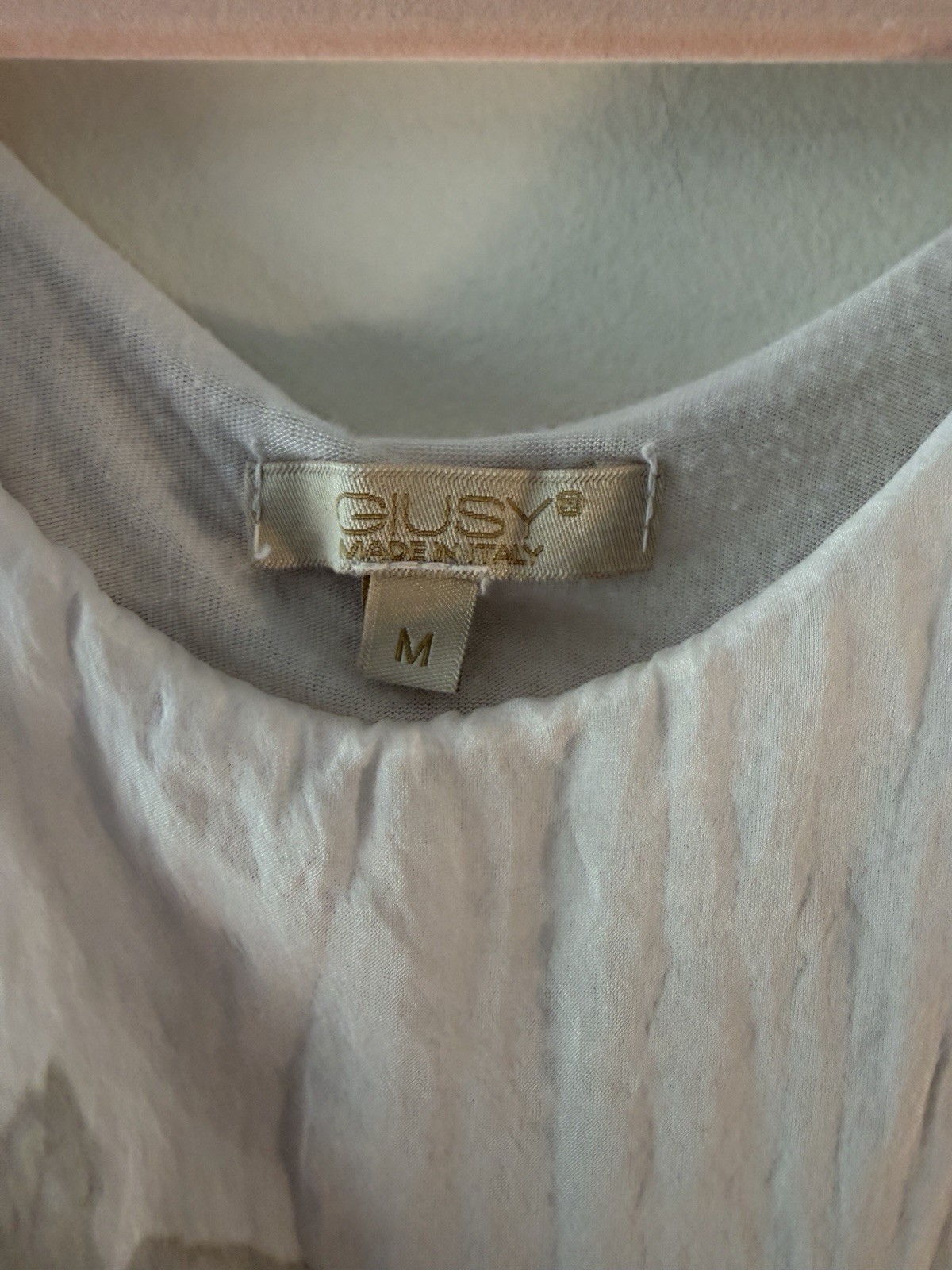 GIUSY Made in Italy Silk Floral Asymmetrical Tunic Top Size M Pastel Layered