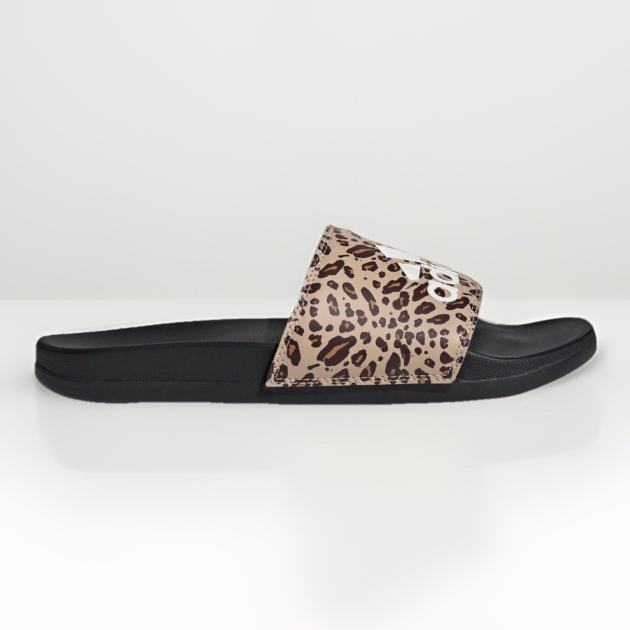 New Womens ADIDAS ADILETTE COMFORT SLIDE ID8502 BLACK LEOPARD US W 6-10