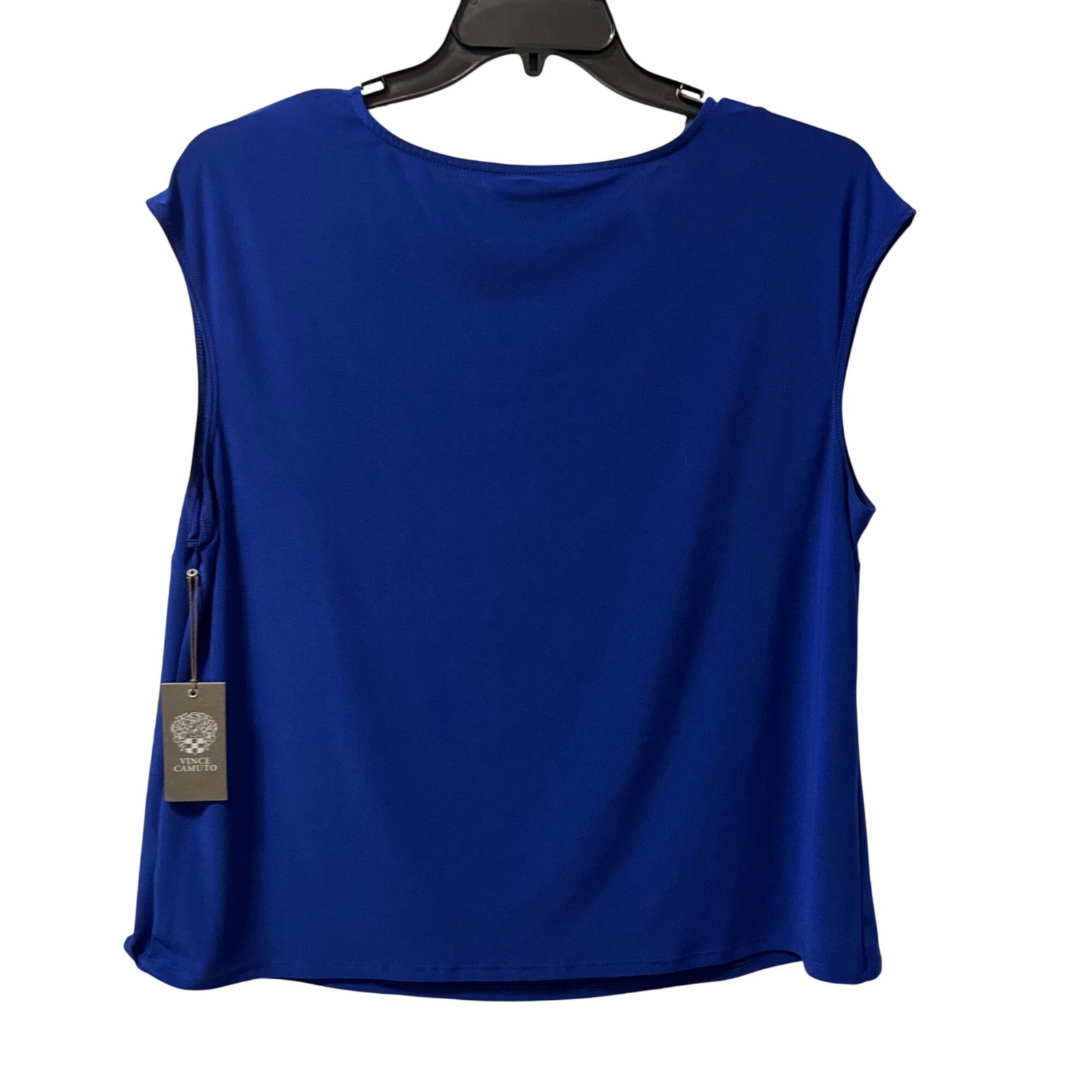 Vince Camuto V-Neck Blue Sleeveless Top Size 1X Polyester/Spandex Blend. NWT