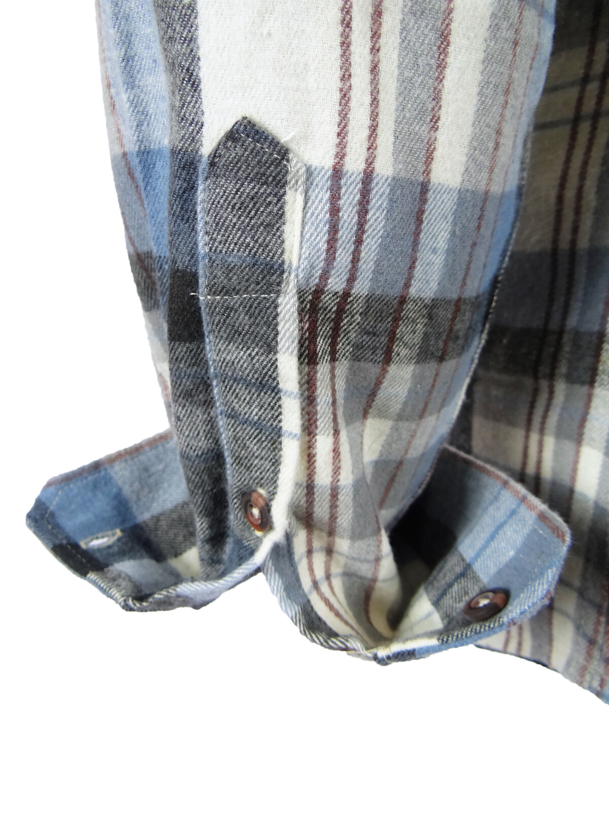 Plaid Flannel Men Shirt Very Soft Burnside Two Button Up Flap Pockets Slim Fit