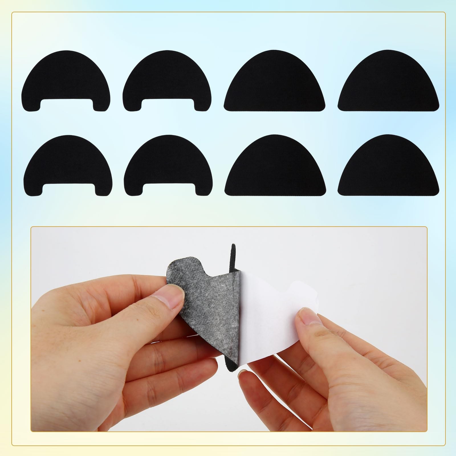 8pcs Toe Guards for Shoes, Shoe Protector Boot 10x7cm, 11.5x7cm, Black