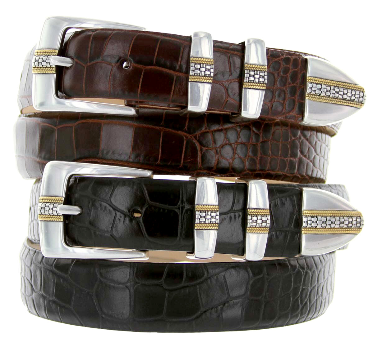 Milan Men’s Belt Genuine Leather Italian Calfskin Designer Dress Belt 1-1/8″