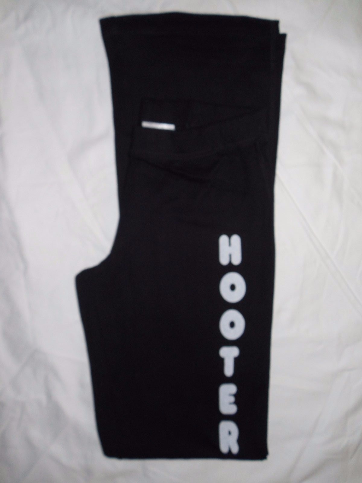 New Womens Hooters Rare Black Sweat/Yoga Pants Stretchy Soft Warm Comfy Large