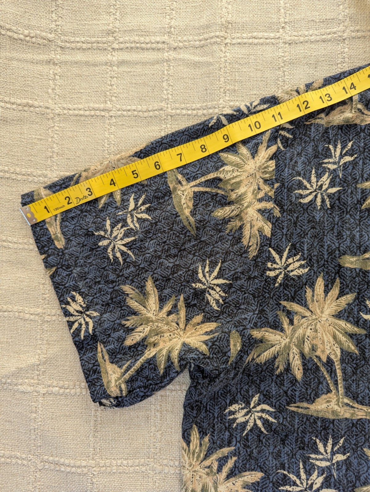 Ivy Crew XXL Tropical Palm Tree 100% Rayon Shirt Short Sleeve Button Up Blue