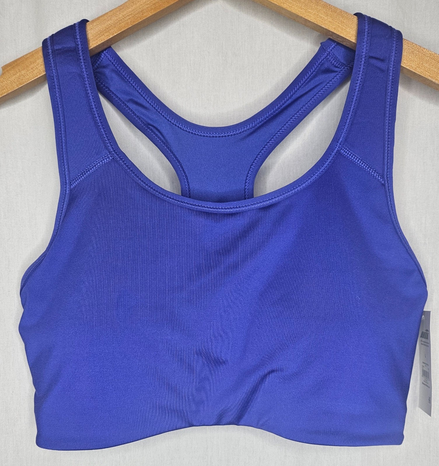 Avia Women’s Racerback Sports Bra Medium Support Blue Peri Pop NWT