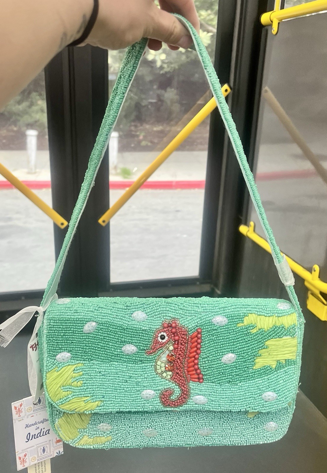 Viral TikTok Seahorse Beaded Bag Under The Sea Life Handcrafted In India NWT