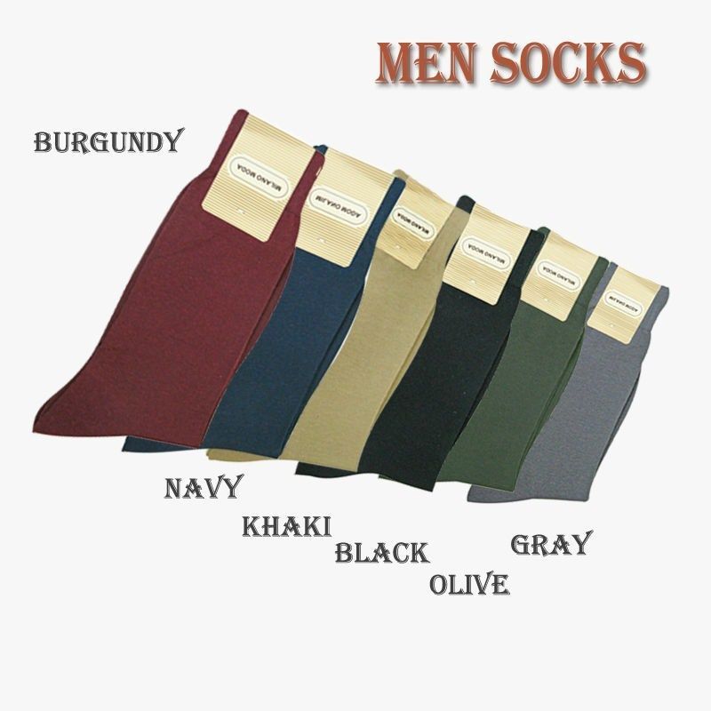 Men’s High Quality Solid Color Dress Socks One Size 10~13