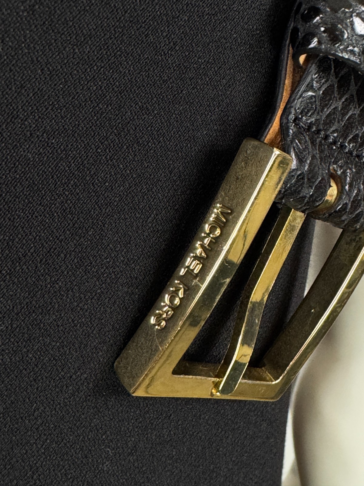 $1.7K Michael Kors Italy Black Wool Dress 6 US 42 IT M Zip Leather Belt Runway