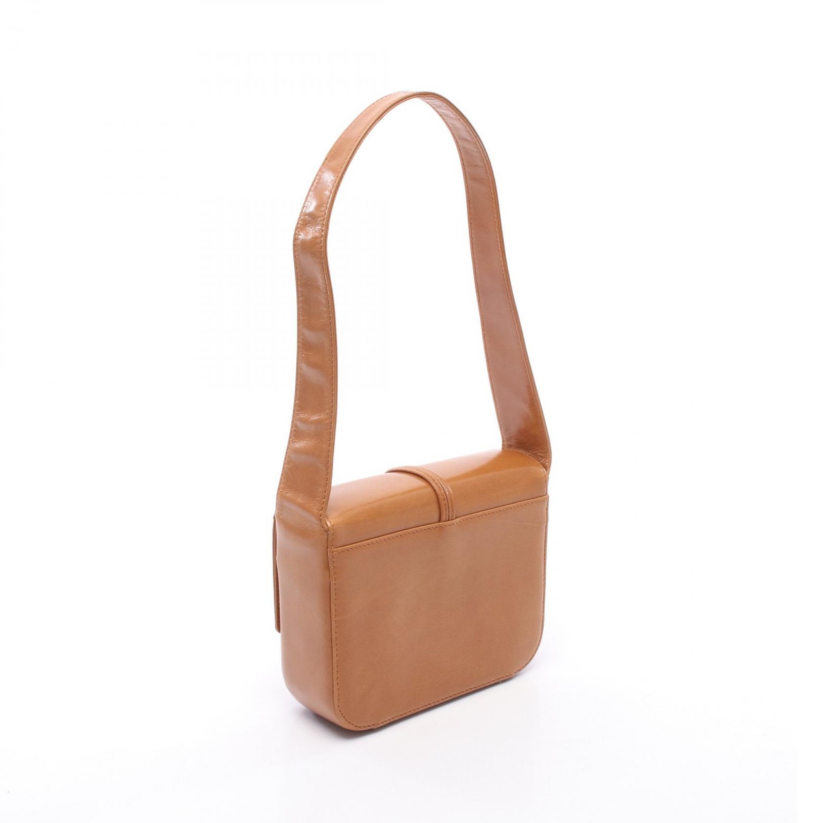 LOEWE Shoulder Bag leather Brown Gold GHW Used Women