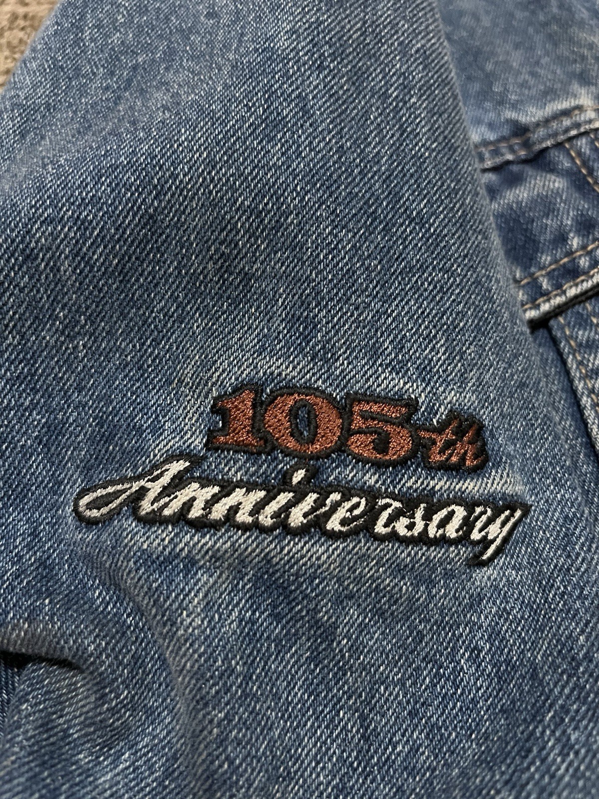 Vintage Harley Davidson Jacket Mens Med Denim 1903-2008 105th Anniversary Coat