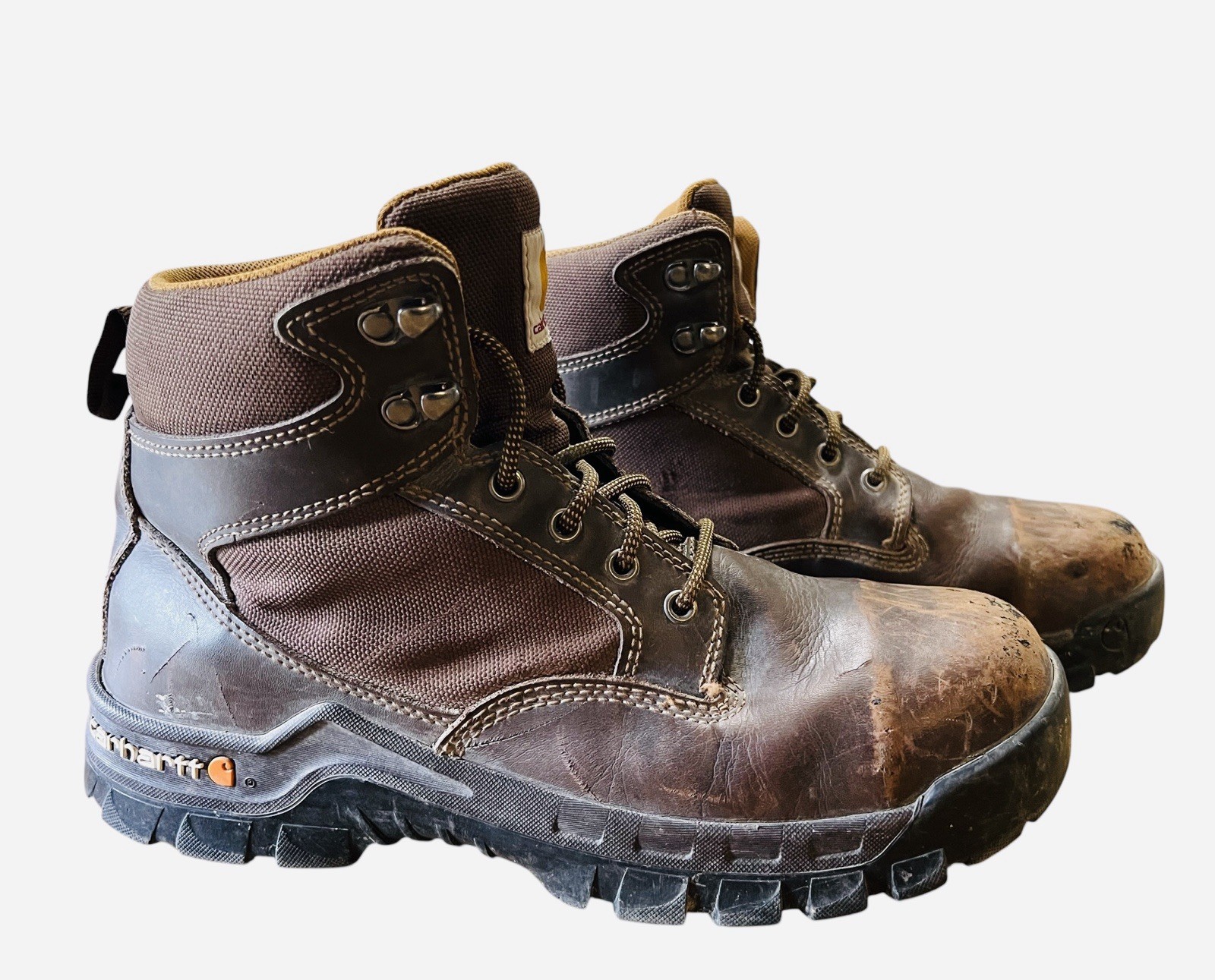 Carhartt Lace up Work Boots Steel Toe Oil Resistant Flex Lite Grip Mens 9