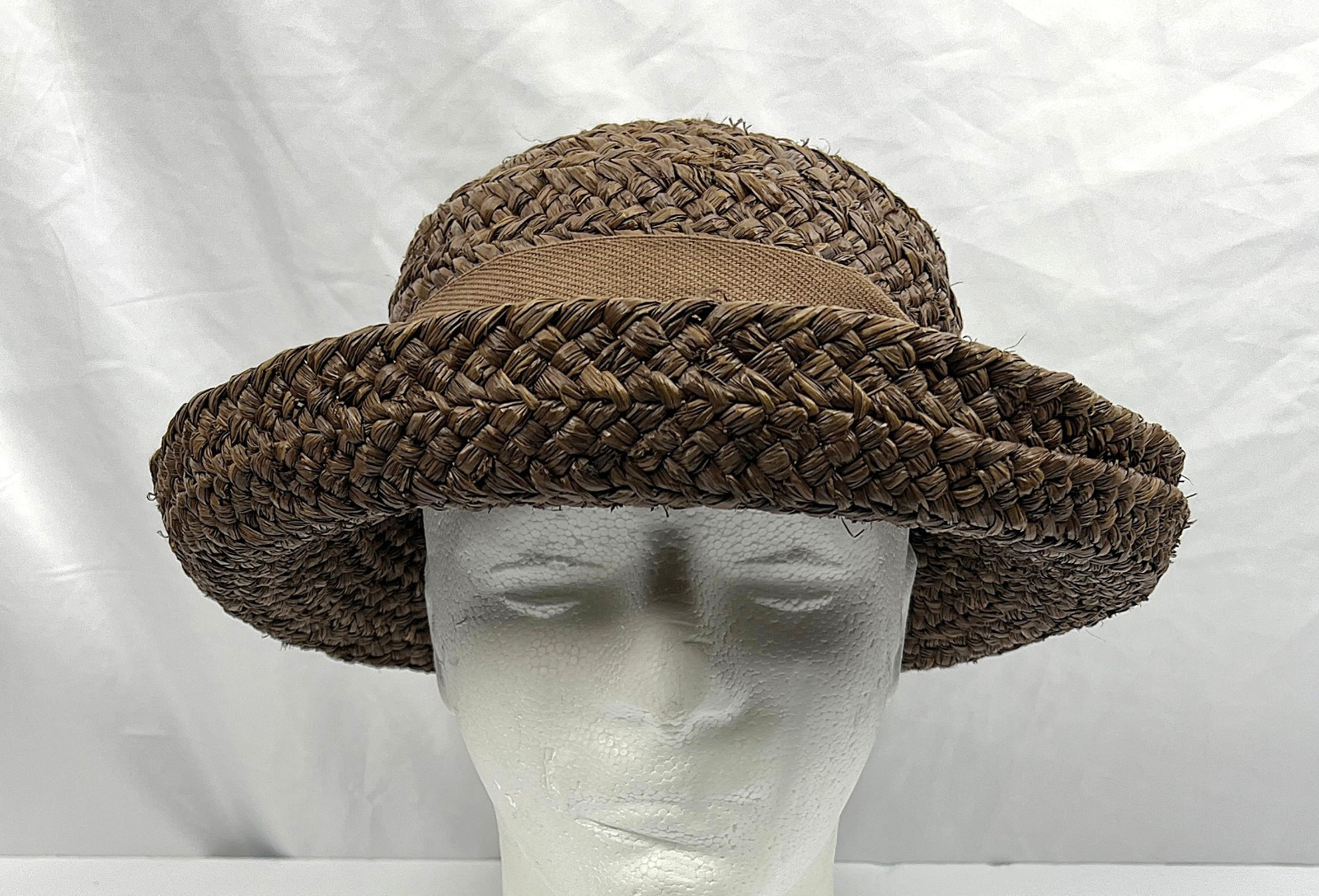 Kaminski Australia Dark Brown Raffia Sun Hat Handmade in Madagascar Women’s OS