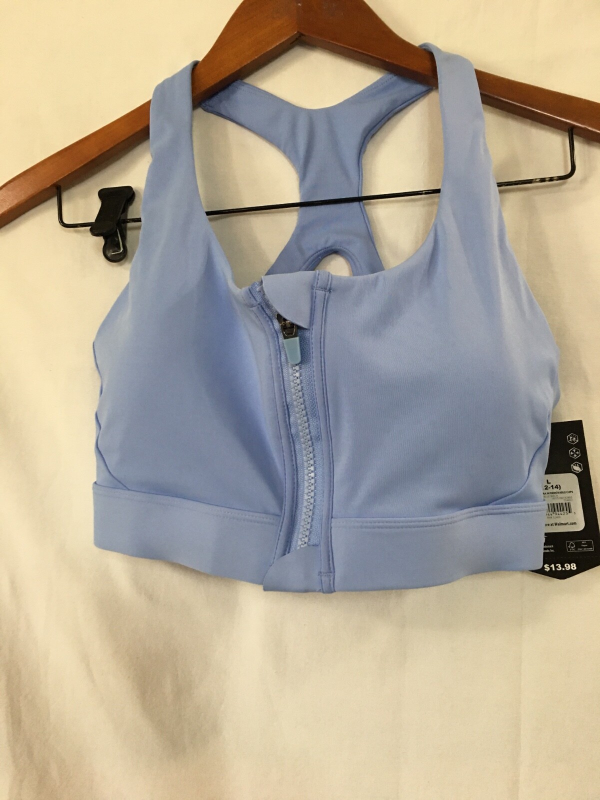 Avia Women’s Seamless Zip Front Medium Support Sports Bra Blue Many sizes NEW