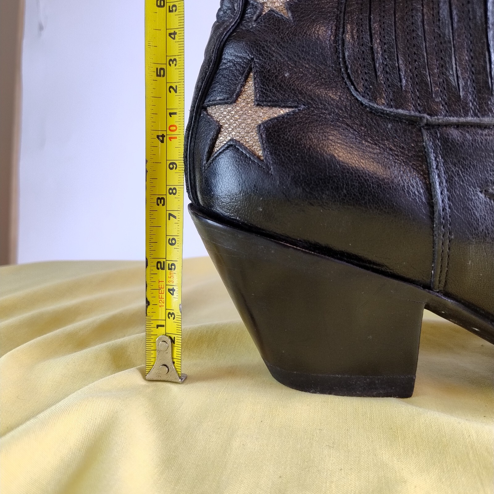 Official Mexicana Chelsea Boots Heeled Black Gold Stars SIZE 43