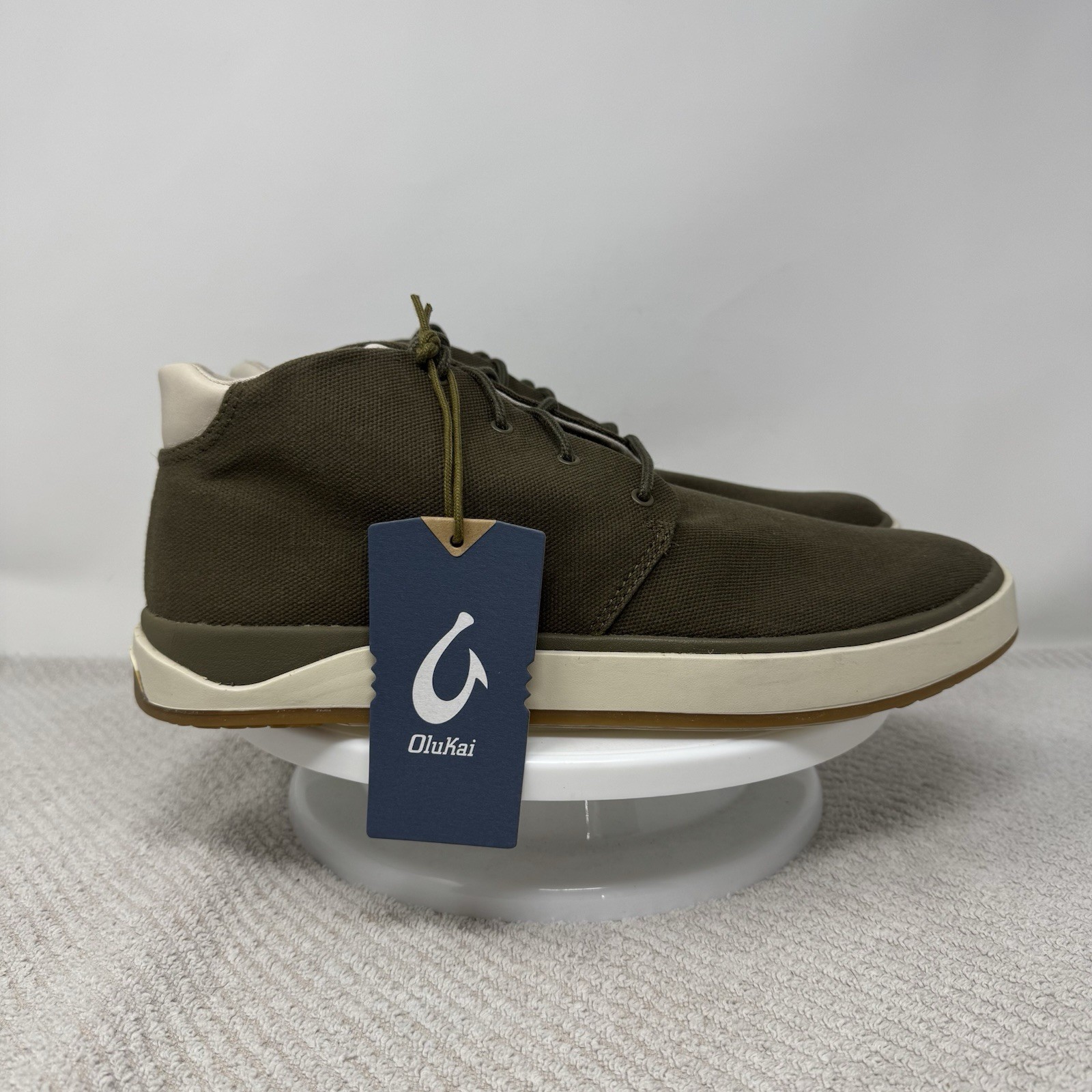 OluKai Papaku Chukka Boots Men’s Size 10 Olive Green Casual Canvas NEW
