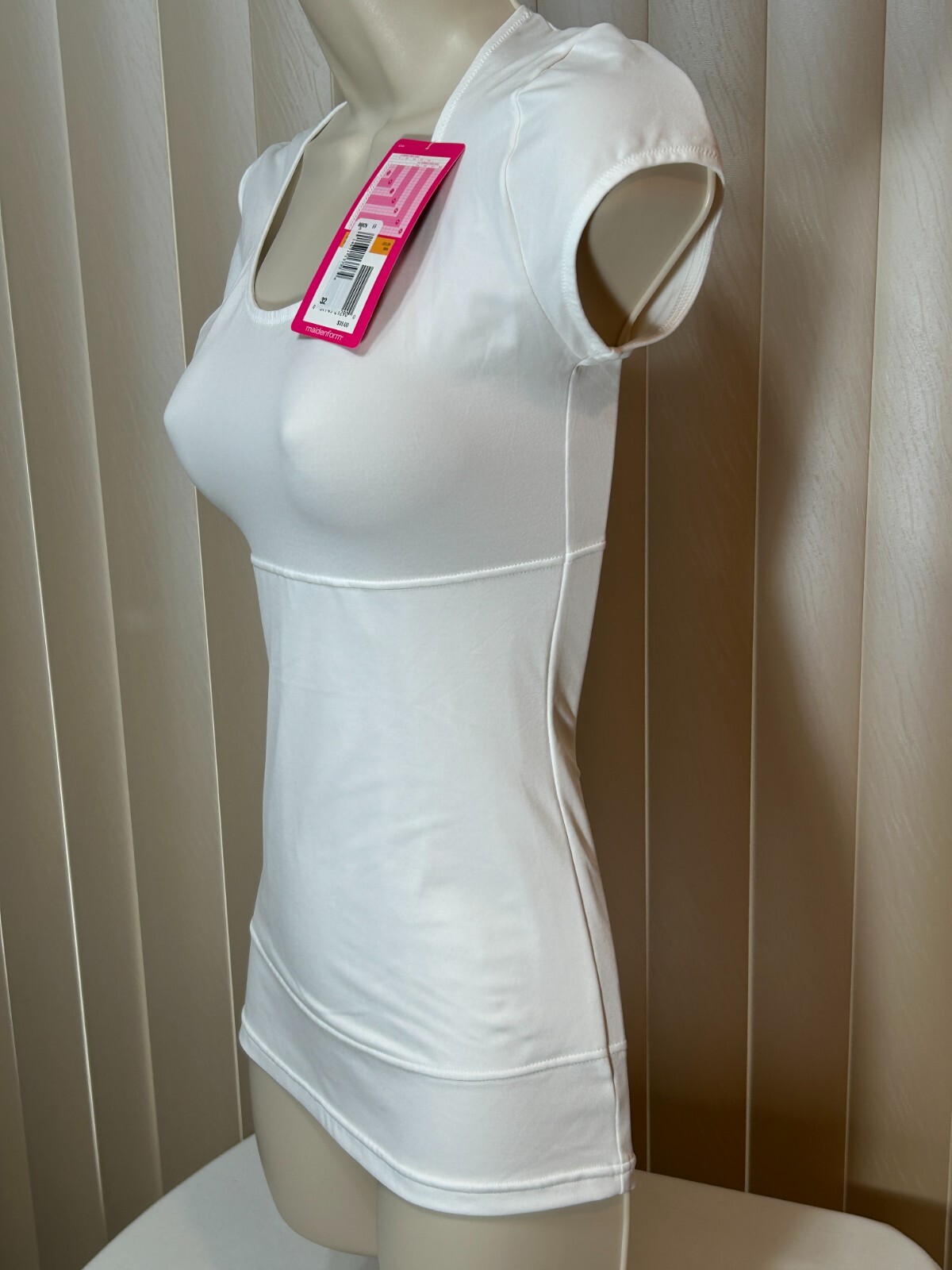 Maidenform Flexees Shaper Knit T Shirt Firm Control S Instant Slimmer White 3066