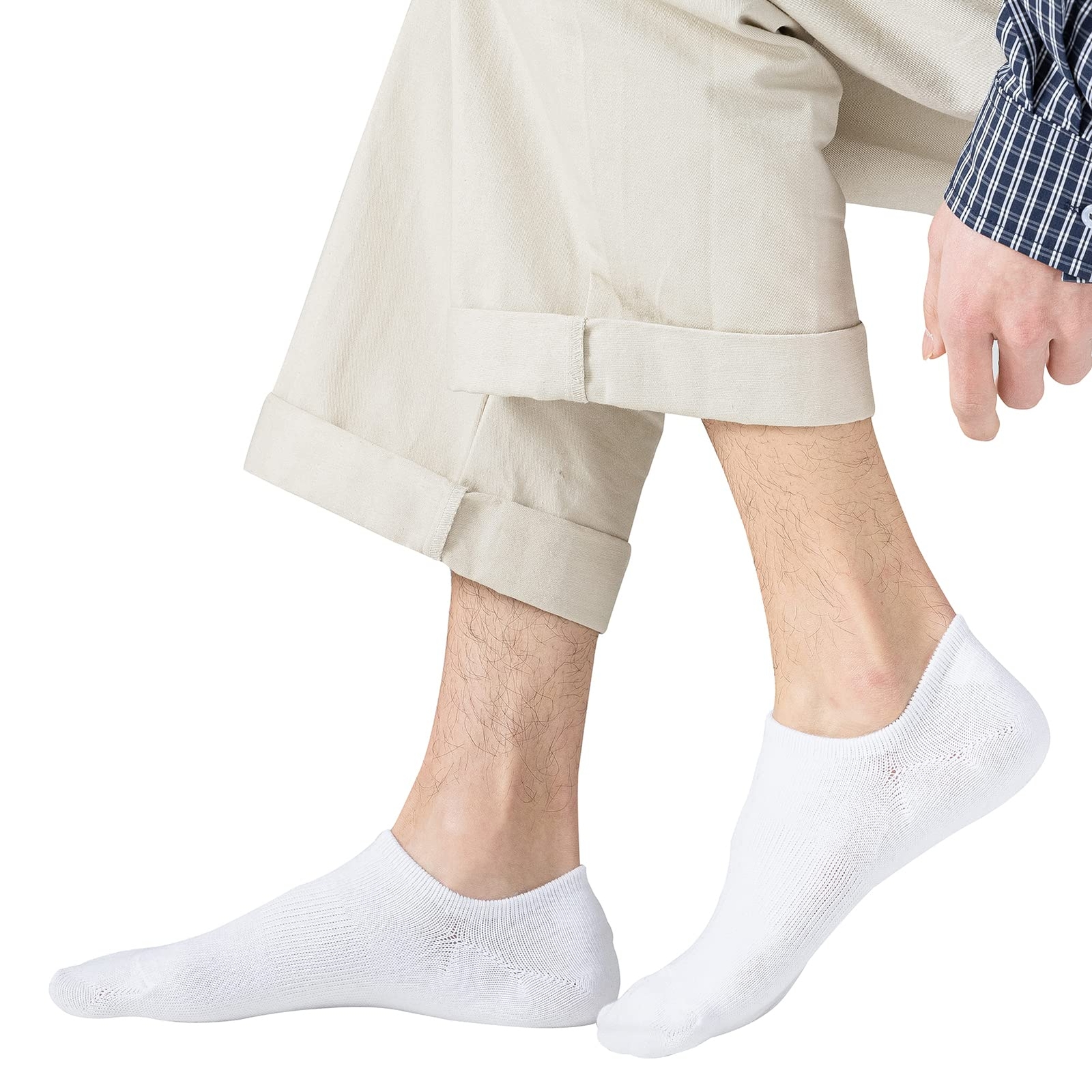 6Pairs Men Bamboo Cotton No Show Socks Low Cut Casual Sport Solid Nonslip Summer