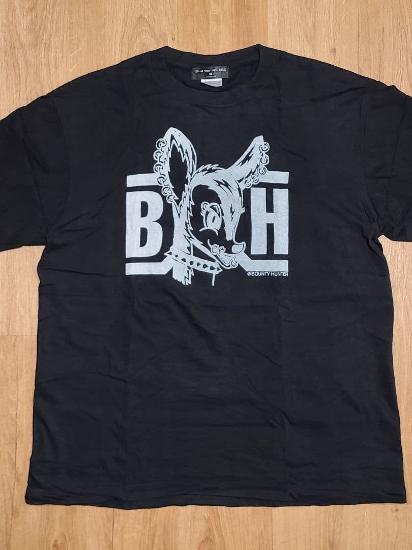 BOUNTY HUNTER x RISK Collab T-Shirt Black XL Harajuku Punk Rock Graphic Rare