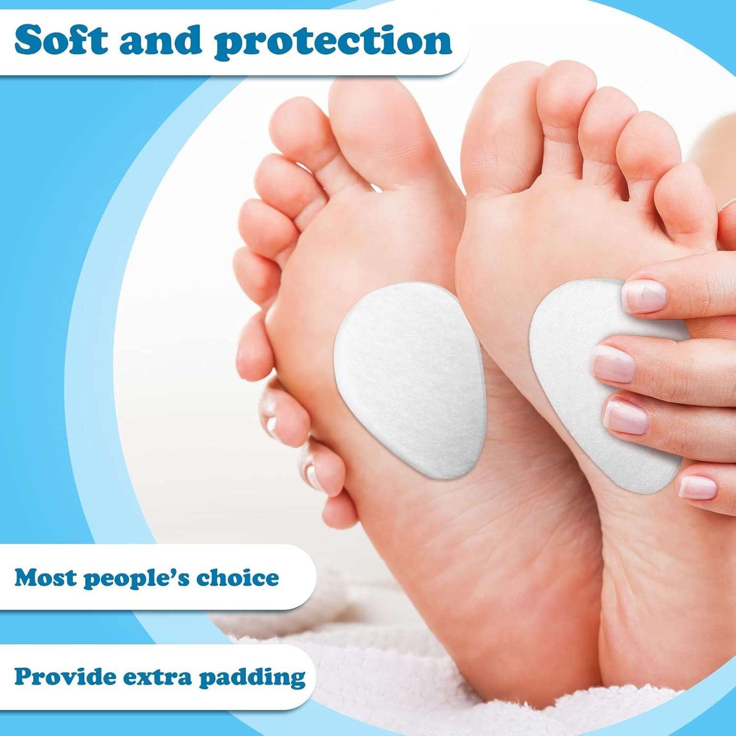 12/24/48Pcs Metatarsal Pads for Women Men 1/4″ Thick Felt Ball of Foot Cushion