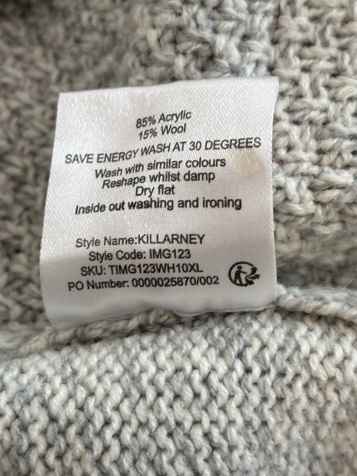 Emerald Isle Knitwear Mens L/XL Fisherman Sweater Killarney Pullover Wool Blend