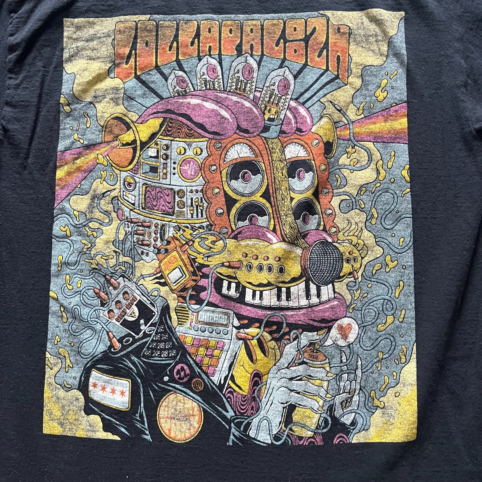 Official Lollapalooza 2022 Festival Adult Medium Black Double Sided Festival