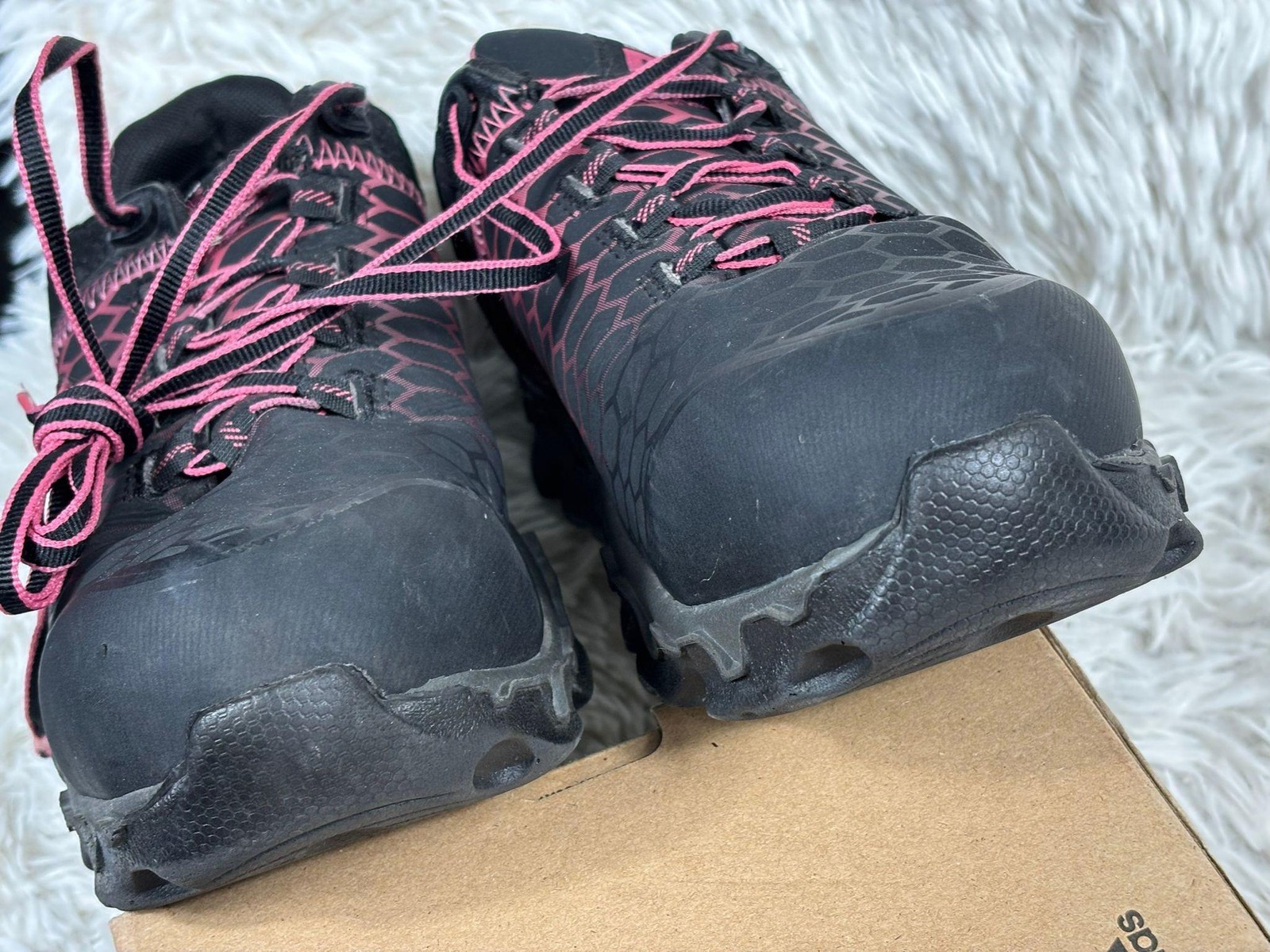 Timberland PRO Shoes Womens Size 8 Black Pink Lace Up Work Comfort Sneakers