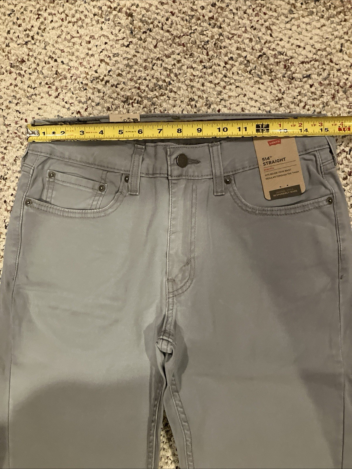 NWT Men’s Levi’s 514 Straight Fit Stretch Sharkskin Gray Pants Size 30”x32”