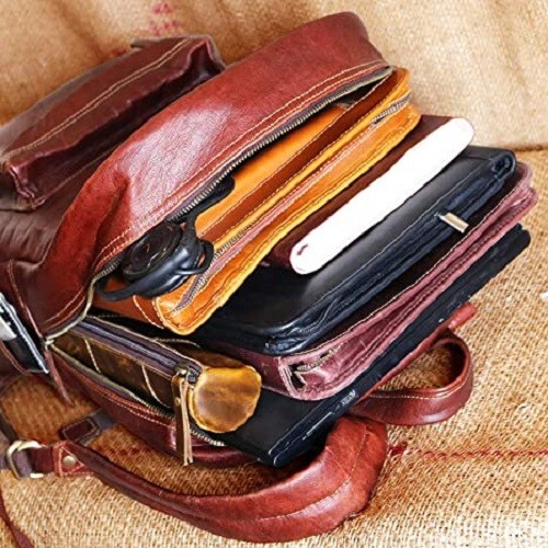 Real Leather Backpack Laptop Bag for Men Women Daypack Travel Casual BagPL1-1.10