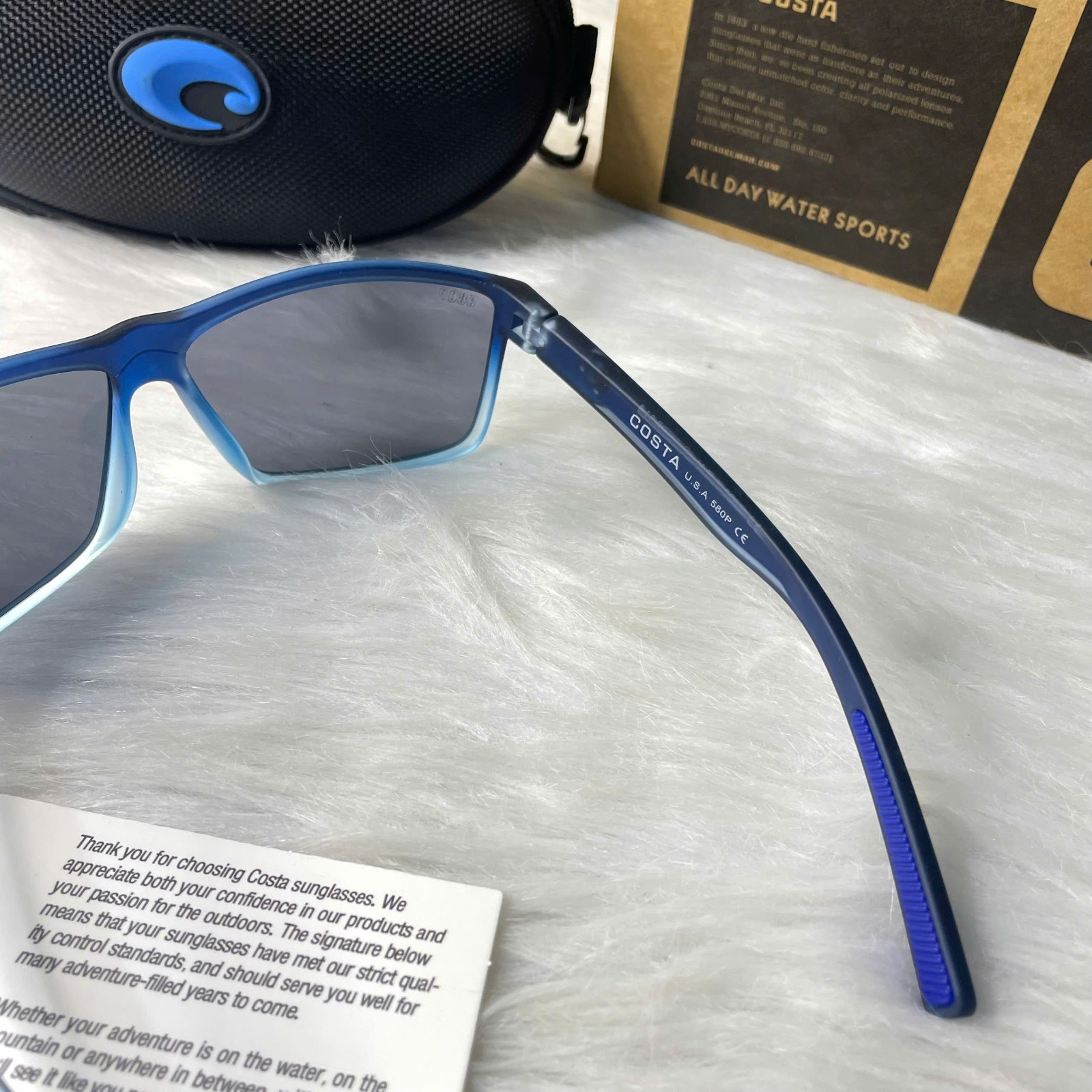 NEW Costa Del Mar Rincon Sunglasses Blue Fade Silver Mirror 580P Polarized Trend
