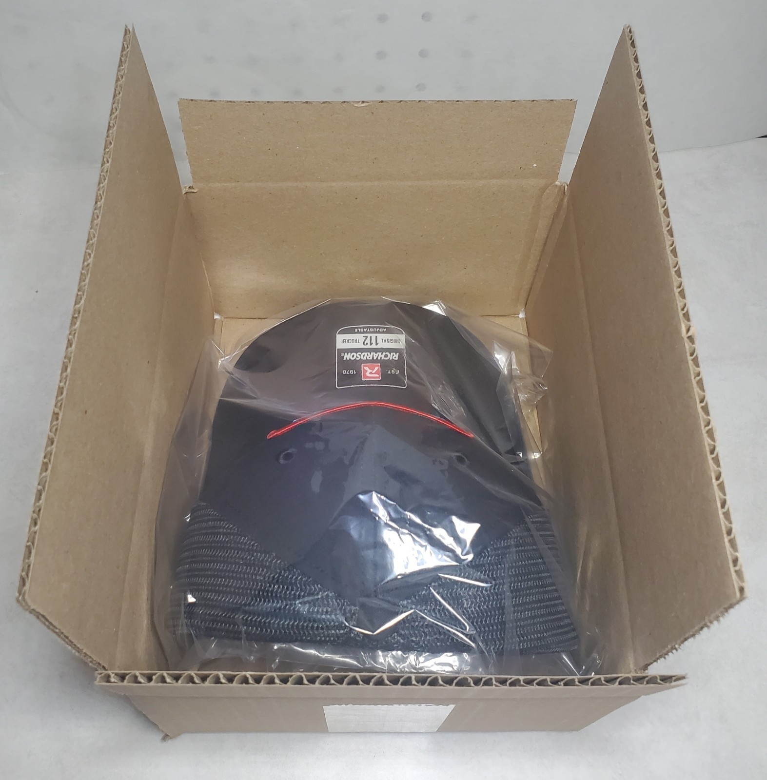 Peterbilt Red Patch Yupoong Trucker Hat YP Classic 6006 Snapback Navy/White
