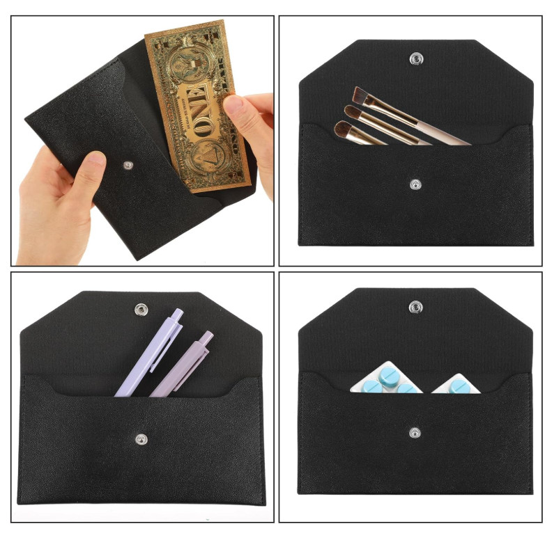 Piriuuo PU Leather Cash Envelope Wallet – Reusable Money Wallet & Pouch for Trav