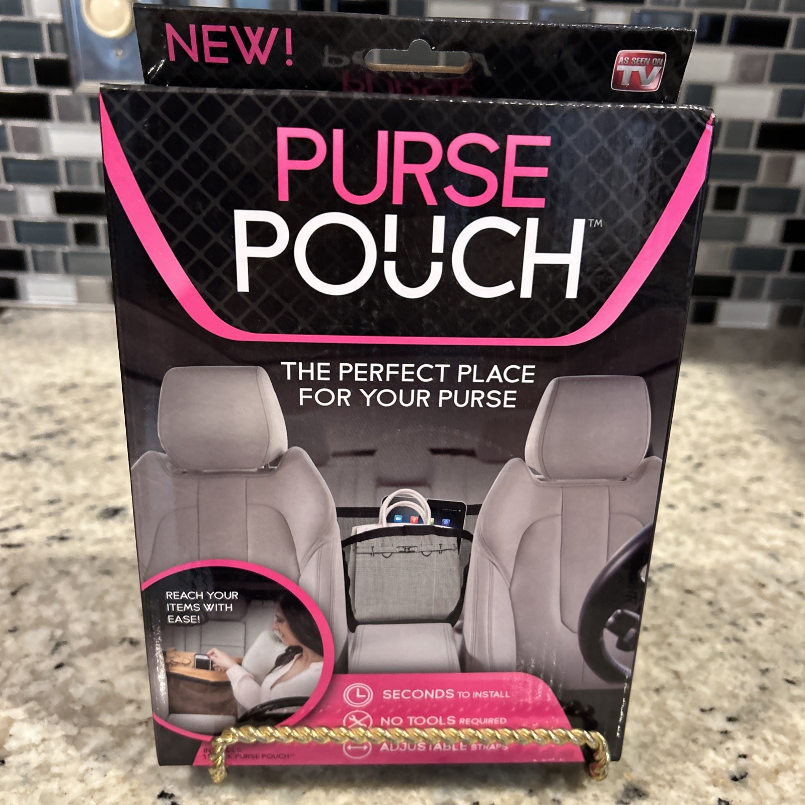 Purse Pouch Car Accessory Organizer Holder As Seen on TV Black Brand New