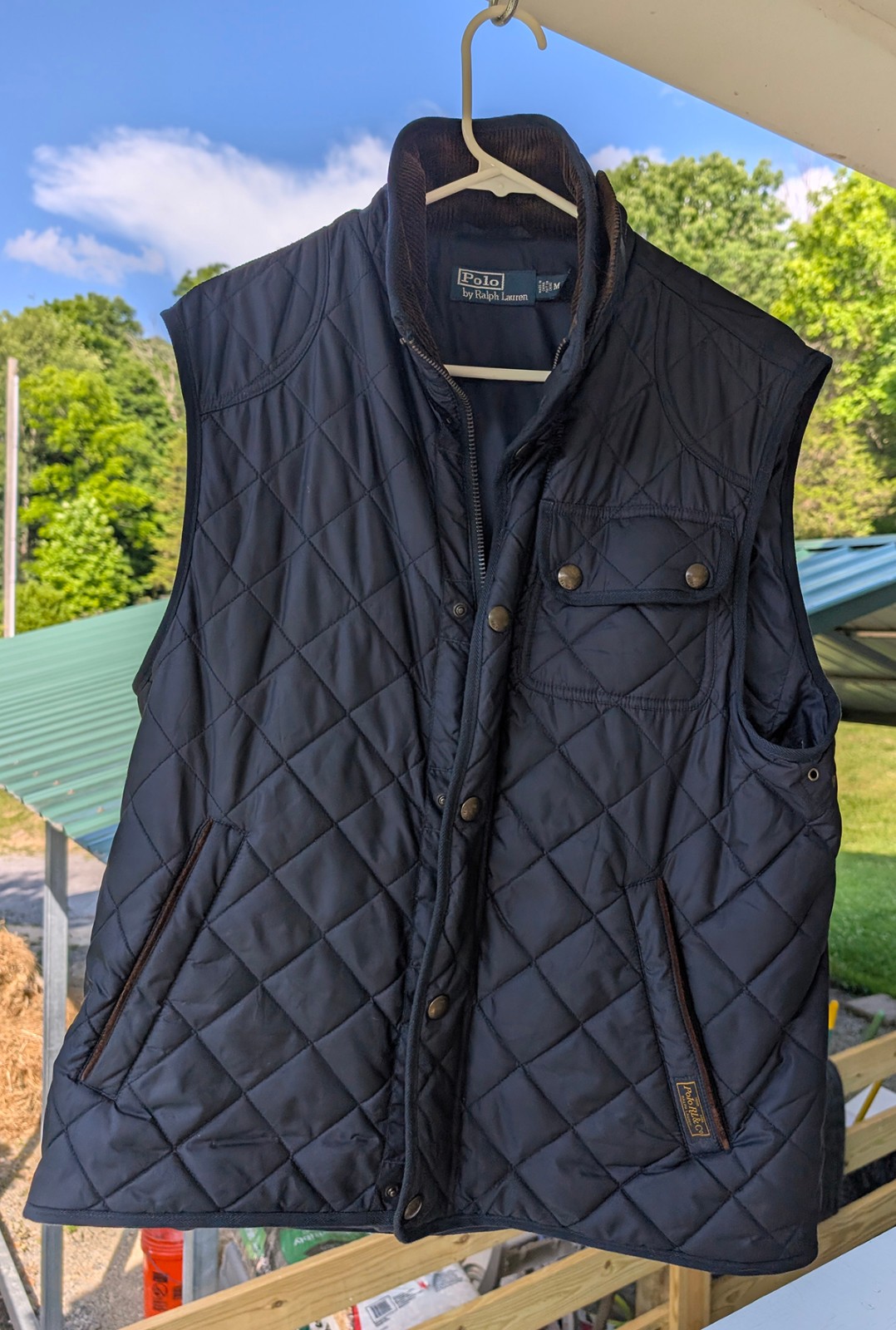 Ralph Lauren Polo Quilted Field/Hunting Vest Men’s Size Medium withCorduroy Trim