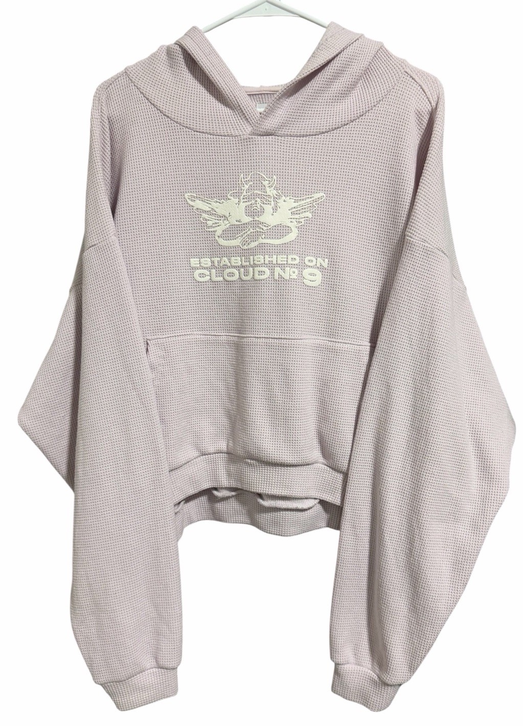 BOYS LIE WAFFLE WEAVE HOODED SWEATSHIRT LIGHT PURPLE SIZE OS