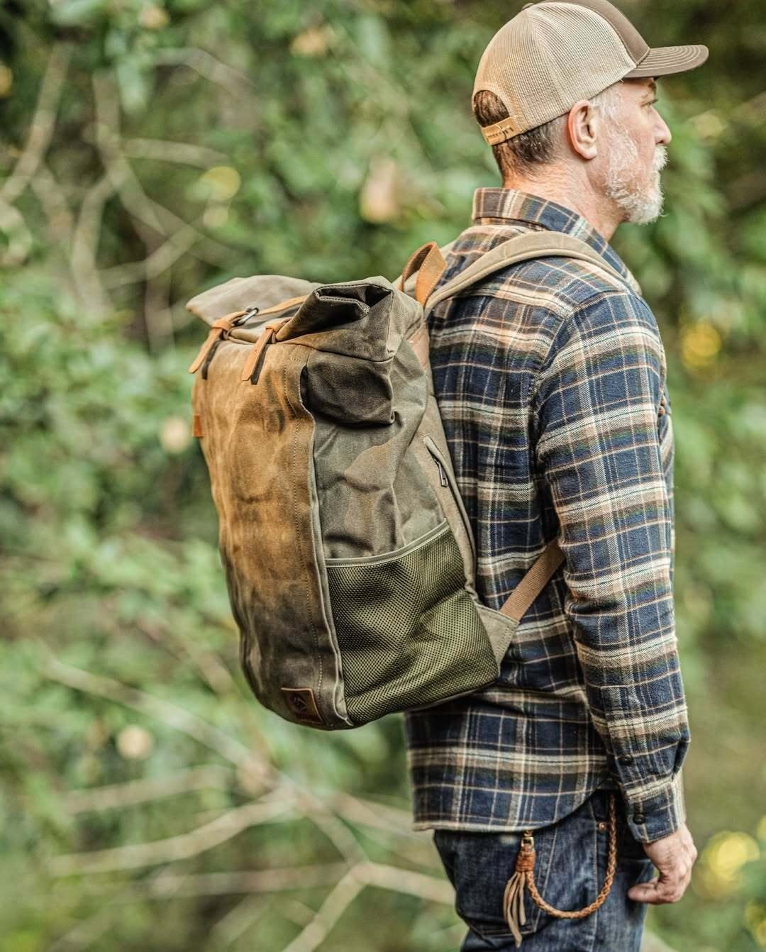 Ruck & River Waxed Canvas Bag Water Resistant Gear Bag With Leather Straps