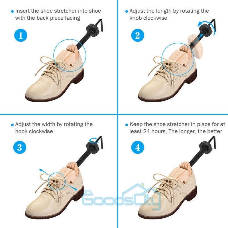 2-Way Wooden Adjustable Shoe Stretcher Expander Men Women Boot Size US 9-13